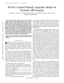 PS-Net: Learned Partially Separable Model for Dynamic MR Imaging