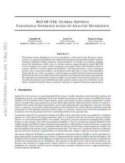 ReCAB-VAE: Gumbel-Softmax Variational Inference Based on Analytic
  Divergence
