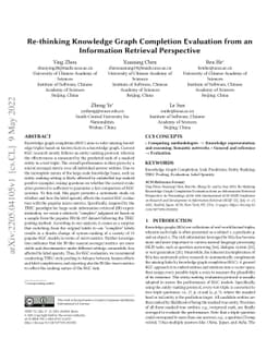 Re-thinking Knowledge Graph Completion Evaluation from an Information
  Retrieval Perspective