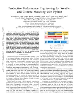 Productive Performance Engineering for Weather and Climate Modeling with
  Python