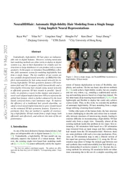 NeuralHDHair: Automatic High-fidelity Hair Modeling from a Single Image
  Using Implicit Neural Representations