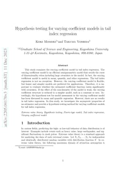 Hypothesis testing for varying coefficient models in tail index
  regression