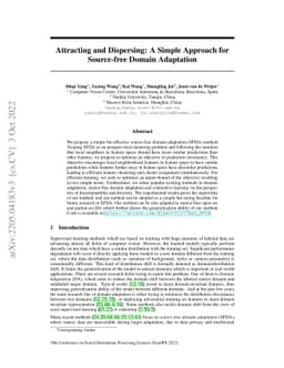 Attracting and Dispersing: A Simple Approach for Source-free Domain
  Adaptation