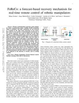 FoReCo: a forecast-based recovery mechanism for real-time remote control
  of robotic manipulators
