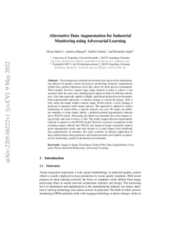 Alternative Data Augmentation for Industrial Monitoring using
  Adversarial Learning