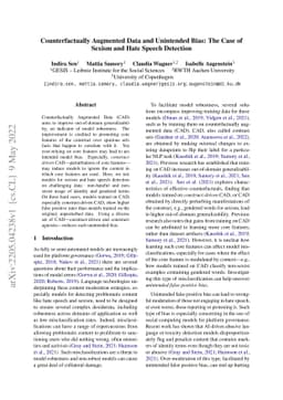 Counterfactually Augmented Data and Unintended Bias: The Case of Sexism
  and Hate Speech Detection