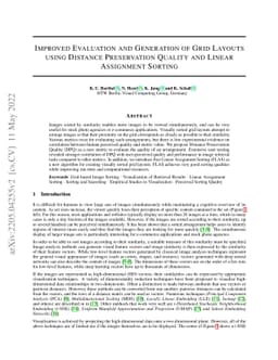 Improved Evaluation and Generation of Grid Layouts using Distance
  Preservation Quality and Linear Assignment Sorting