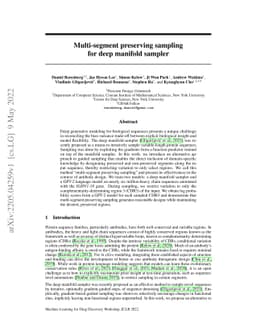 Multi-segment preserving sampling for deep manifold sampler