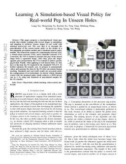 Learning A Simulation-based Visual Policy for Real-world Peg In Unseen
  Holes