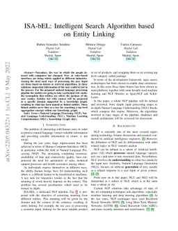 ISA-bEL: Intelligent Search Algorithm based on Entity Linking