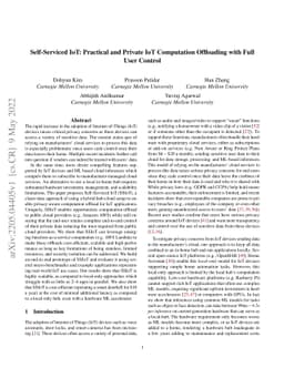 Self-Serviced IoT: Practical and Private IoT Computation Offloading with
  Full User Control