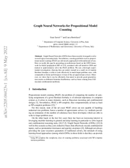 Graph Neural Networks for Propositional Model Counting