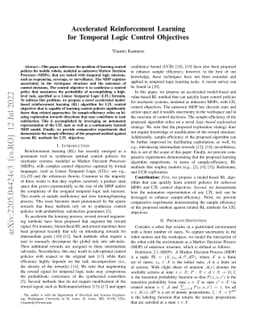 Accelerated Reinforcement Learning for Temporal Logic Control Objectives