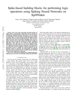 Spike-based building blocks for performing logic operations using
  Spiking Neural Networks on SpiNNaker