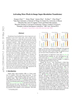 Activating More Pixels in Image Super-Resolution Transformer