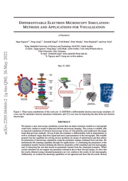 Differentiable Electron Microscopy Simulation: Methods and Applications
  for Visualization