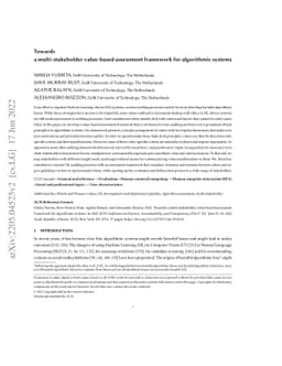 Towards a multi-stakeholder value-based assessment framework for
  algorithmic systems