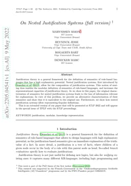 On Nested Justification Systems (full version)