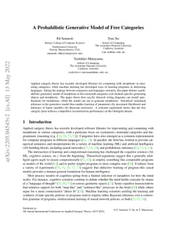 A Probabilistic Generative Model of Free Categories