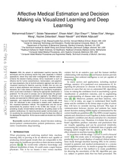 Affective Medical Estimation and Decision Making via Visualized Learning
  and Deep Learning