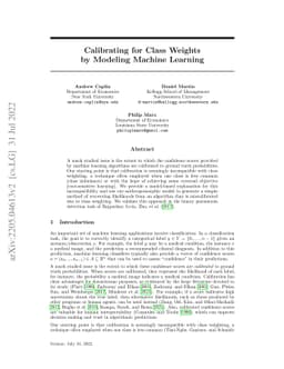 Calibrating for Class Weights by Modeling Machine Learning