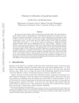 Classical verification of quantum depth