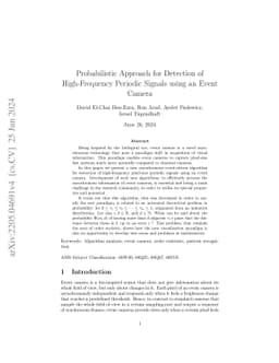 Probabilistic Approach for Detection of High-Frequency Periodic Signals
  using an Event Camera