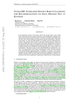 StableDR: Stabilized Doubly Robust Learning for Recommendation on Data
  Missing Not at Random