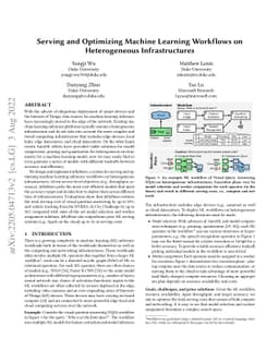 Serving and Optimizing Machine Learning Workflows on Heterogeneous
  Infrastructures