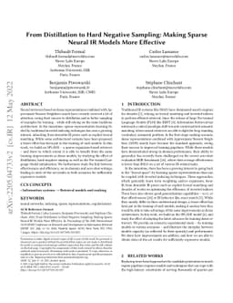 From Distillation to Hard Negative Sampling: Making Sparse Neural IR
  Models More Effective