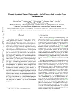 Domain Invariant Masked Autoencoders for Self-supervised Learning from
  Multi-domains