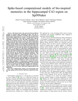 Spike-based computational models of bio-inspired memories in the
  hippocampal CA3 region on SpiNNaker