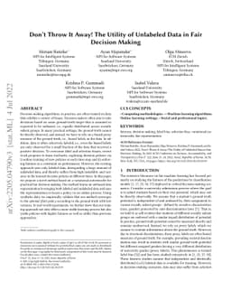 Don't Throw it Away! The Utility of Unlabeled Data in Fair Decision
  Making