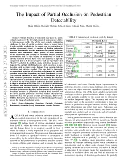 The Impact of Partial Occlusion on Pedestrian Detectability