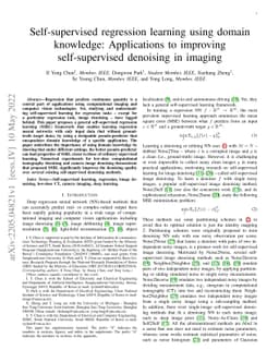 Self-supervised regression learning using domain knowledge: Applications
  to improving self-supervised denoising in imaging