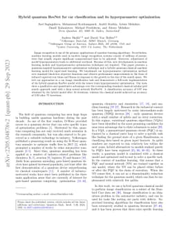 Hybrid quantum ResNet for car classification and its hyperparameter
  optimization