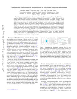 Fundamental limitations on optimization in variational quantum
  algorithms