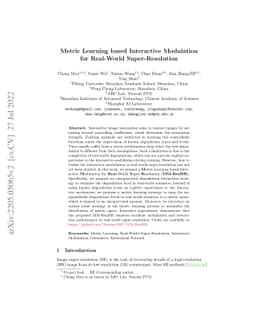MM-RealSR: Metric Learning based Interactive Modulation for Real-World
  Super-Resolution