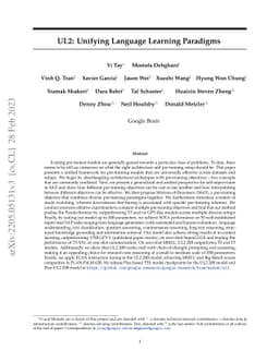 UL2: Unifying Language Learning Paradigms