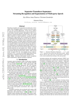 Separator-Transducer-Segmenter: Streaming Recognition and Segmentation
  of Multi-party Speech