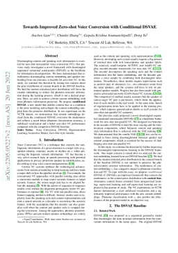 Towards Improved Zero-shot Voice Conversion with Conditional DSVAE
