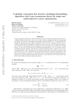 A globally convergent fast iterative shrinkage-thresholding algorithm
  with a new momentum factor for single and multi-objective convex optimization