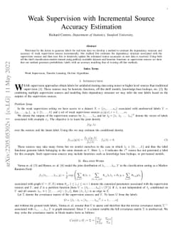 Weak Supervision with Incremental Source Accuracy Estimation