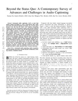 Beyond the Status Quo: A Contemporary Survey of Advances and Challenges
  in Audio Captioning