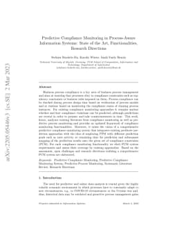 Predictive Compliance Monitoring in Process-Aware Information Systems:
  State of the Art, Functionalities, Research Directions