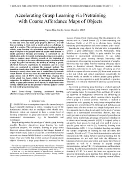 Accelerating Grasp Learning via Pretraining with Coarse Affordance Maps
  of Objects