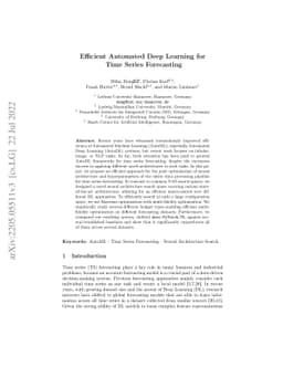 Efficient Automated Deep Learning for Time Series Forecasting