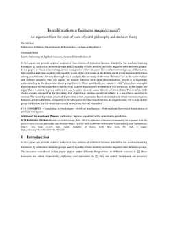 Is calibration a fairness requirement? An argument from the point of
  view of moral philosophy and decision theory