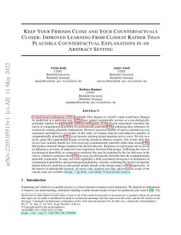 Keep Your Friends Close and Your Counterfactuals Closer: Improved
  Learning From Closest Rather Than Plausible Counterfactual Explanations in an
  Abstract Setting