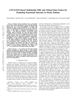 CNN-LSTM Based Multimodal MRI and Clinical Data Fusion for Predicting
  Functional Outcome in Stroke Patients